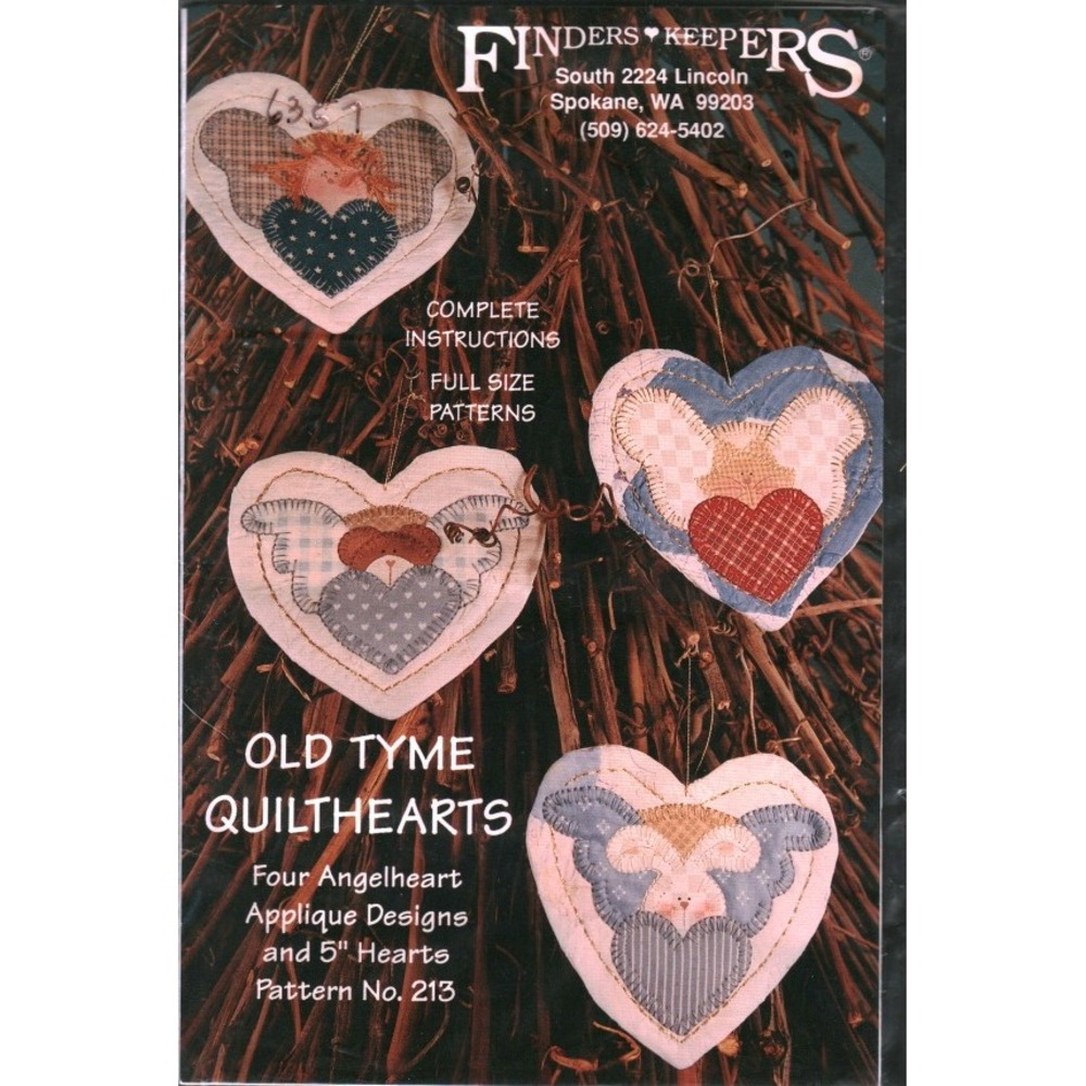 Finders Keepers Old Tyme Quilthearts Pattern 213 Angelheart Applique Pegi White‎